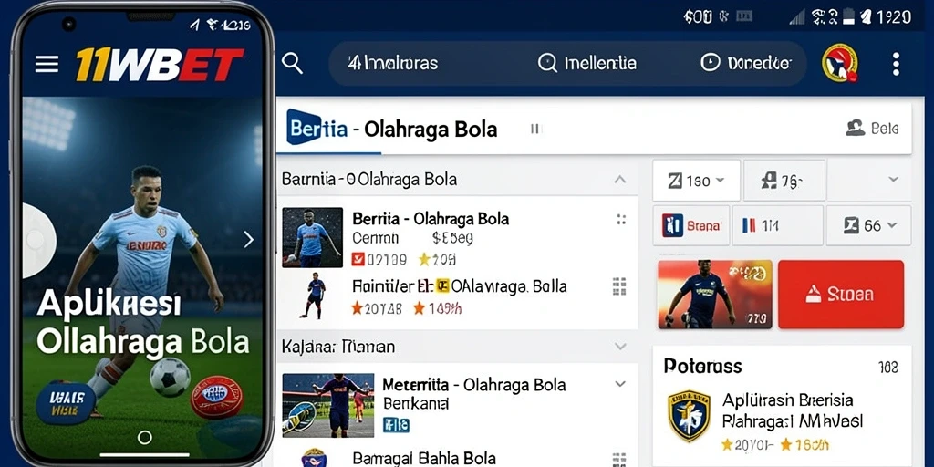 Tampilan antarmuka 11WBET yang menarik dan informatif untuk berita olahraga bola.
