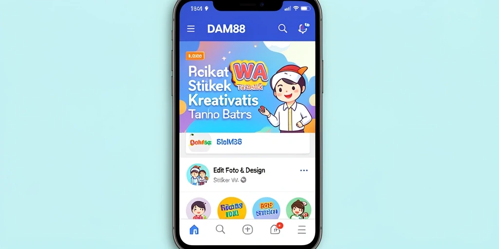 Antarmuka pengguna <strong>DAM88</strong> untuk membuat stiker WA yang inovatif.
