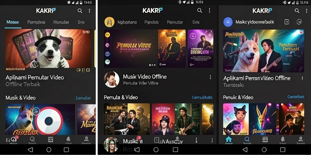 Antarmuka KAKRP yang sederhana dan intuitif untuk pemutaran video offline.