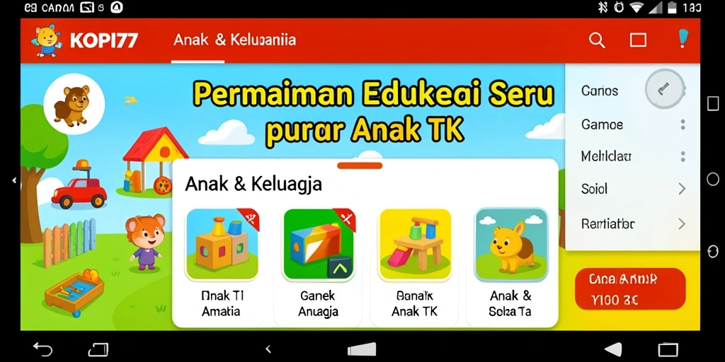 Tampilan antarmuka permainan KOPI77 yang cerah dan menarik.