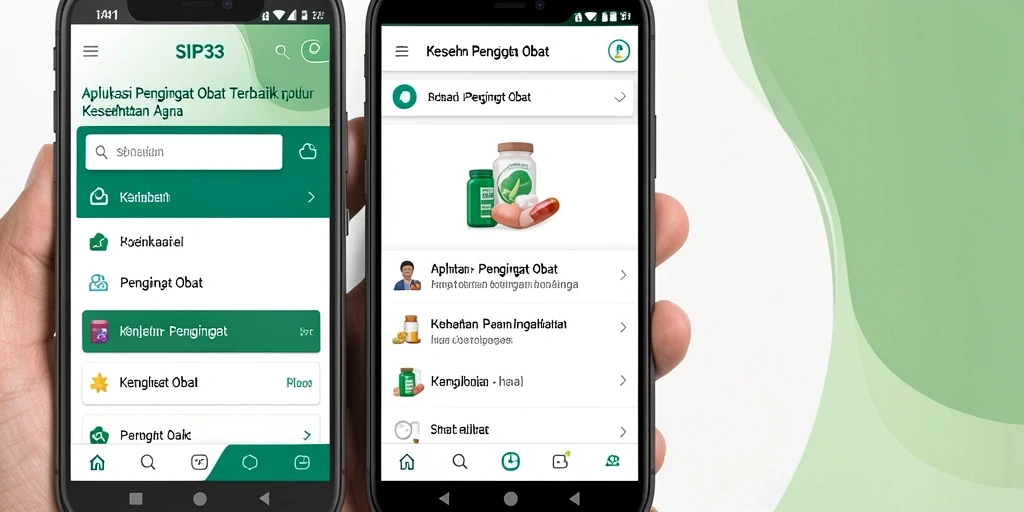 Tampilan antarmuka SIP33 yang memudahkan pengaturan pengingat obat.
