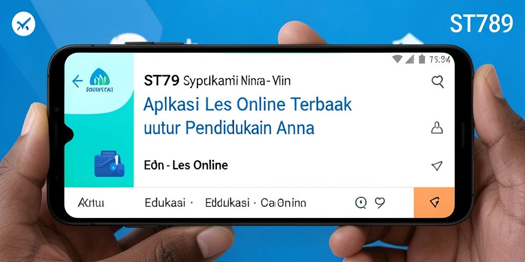 Screenshot antarmuka aplikasi ST789 yang menampilkan berbagai fitur Les Online.