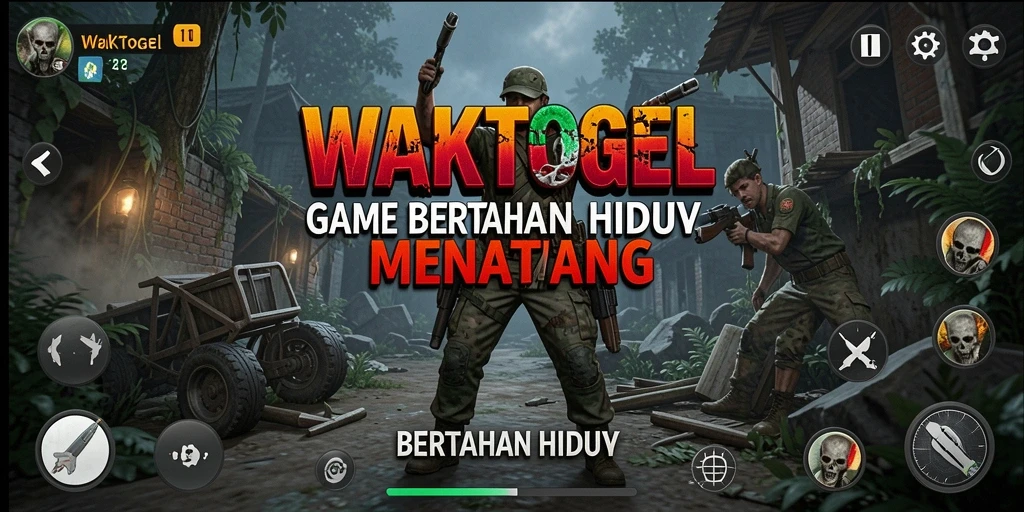 Tampilan antarmuka WAKTOGEL dalam aksi Bertahan Hidup.